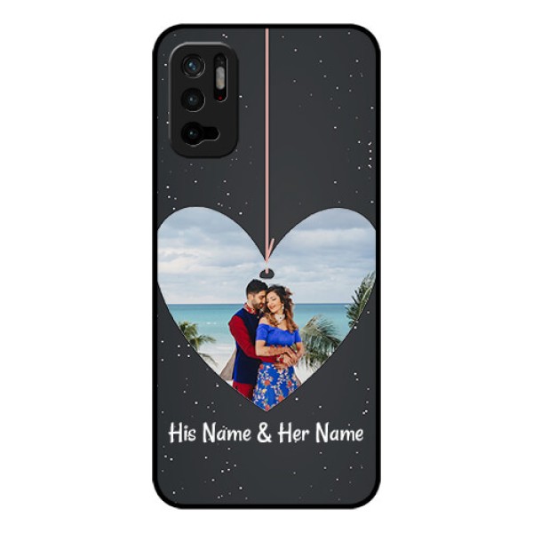 Redmi Note 10T 5G Custom Glass Phone Case - Hanging Heart Design