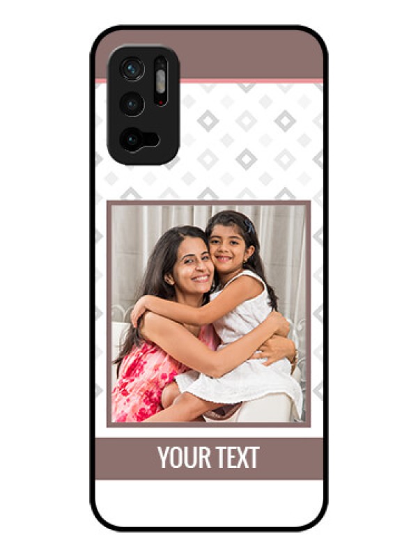 Custom Redmi Note 10T 5G Photo Printing on Glass Case - Simple Diamond Design
