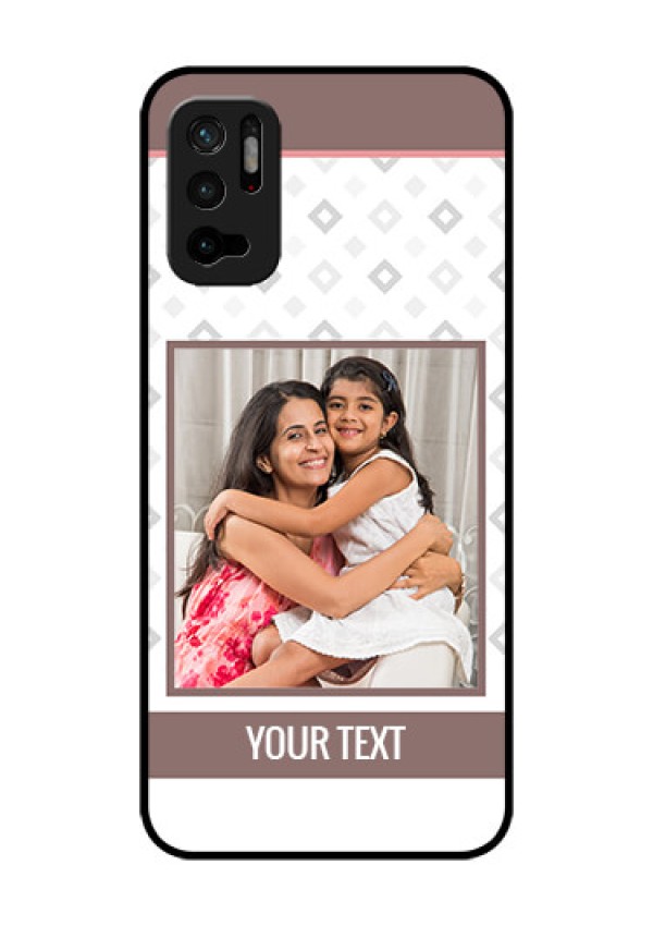 Redmi Note 10T 5G Photo Printing on Glass Case - Simple Diamond Design
