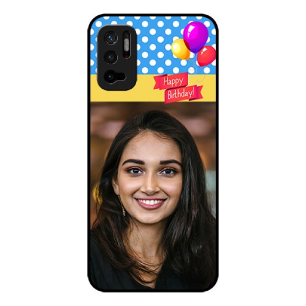 Redmi Note 10T 5G Custom Glass Mobile Case - Happy Birthday Design