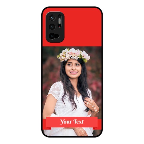 Redmi Note 10T 5G Custom Glass Phone Case - Simple Red Color Design Redmi Note 10T 5G Custom Glass Phone Case - Simple Red Color Design