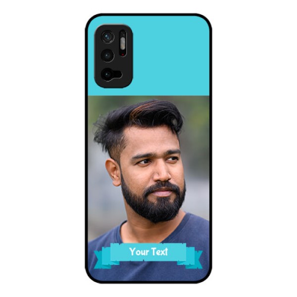 Redmi Note 10T 5G Personalized Glass Phone Case - Simple Blue Color Design Redmi Note 10T 5G Personalized Glass Phone Case - Simple Blue Color Design