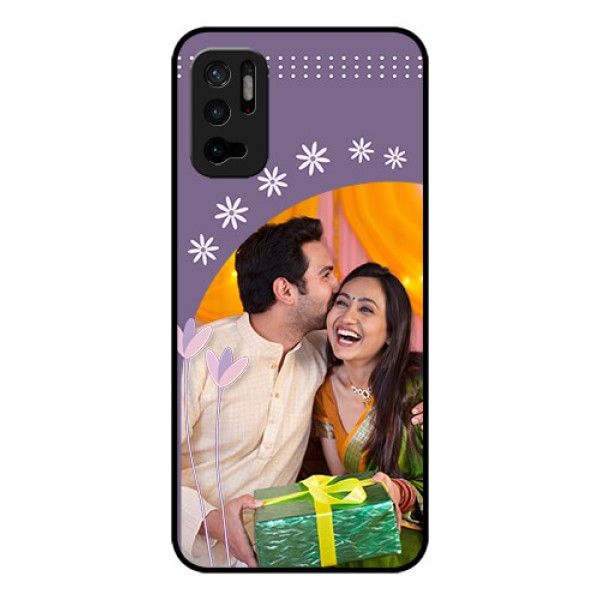 Redmi Note 10T 5G Custom Glass Mobile Case - Lavender flowers design 