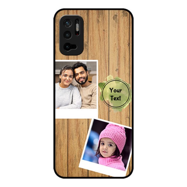 Redmi Note 10T 5G Custom Glass Phone Case - Wooden Texture Design