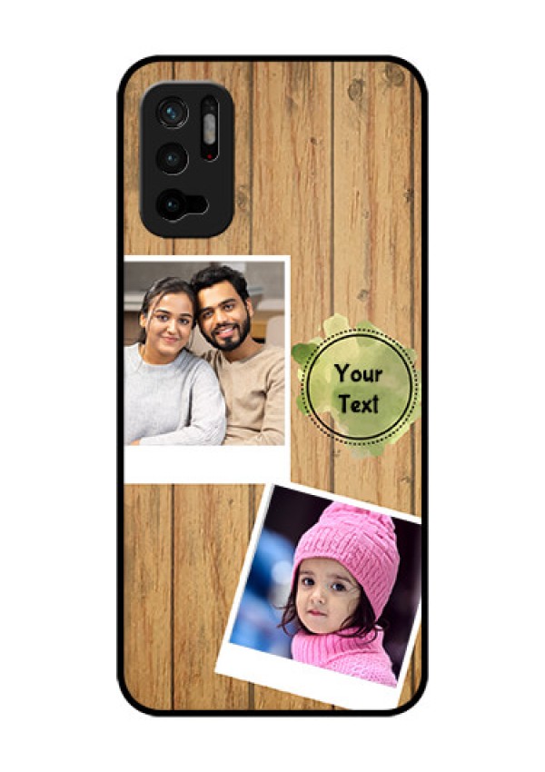 Redmi Note 10T 5G Custom Glass Phone Case - Wooden Texture Design