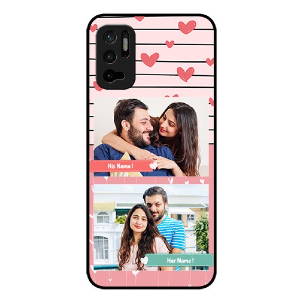 Redmi Note 10T 5G Custom Glass Mobile Case - Photo with Heart Design Redmi Note 10T 5G Custom Glass Mobile Case - Photo with Heart Design