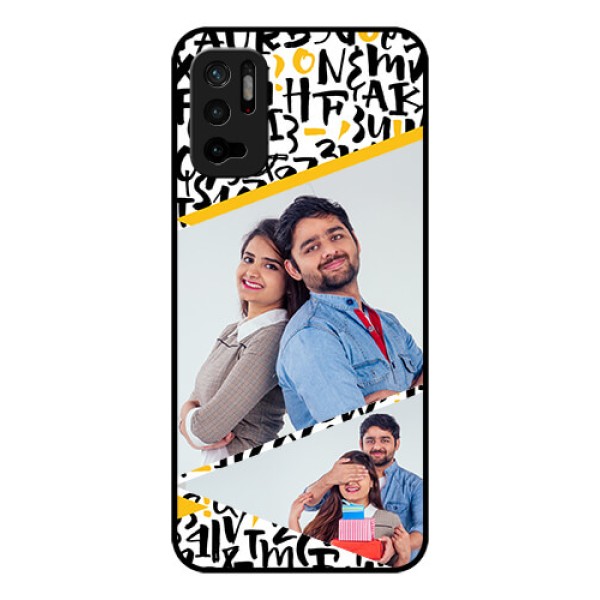 Redmi Note 10T 5G Custom Glass Mobile Case - Letters Pattern Design