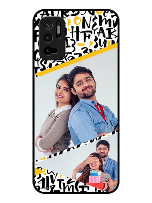 Custom Redmi Note 10T 5G Custom Glass Mobile Case - Letters Pattern Design