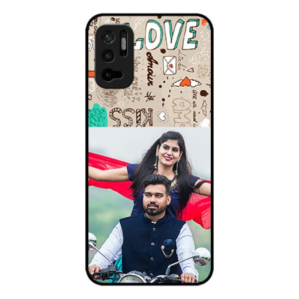 Redmi Note 10T 5G Custom Glass Phone Case - Love Doodle Pattern 