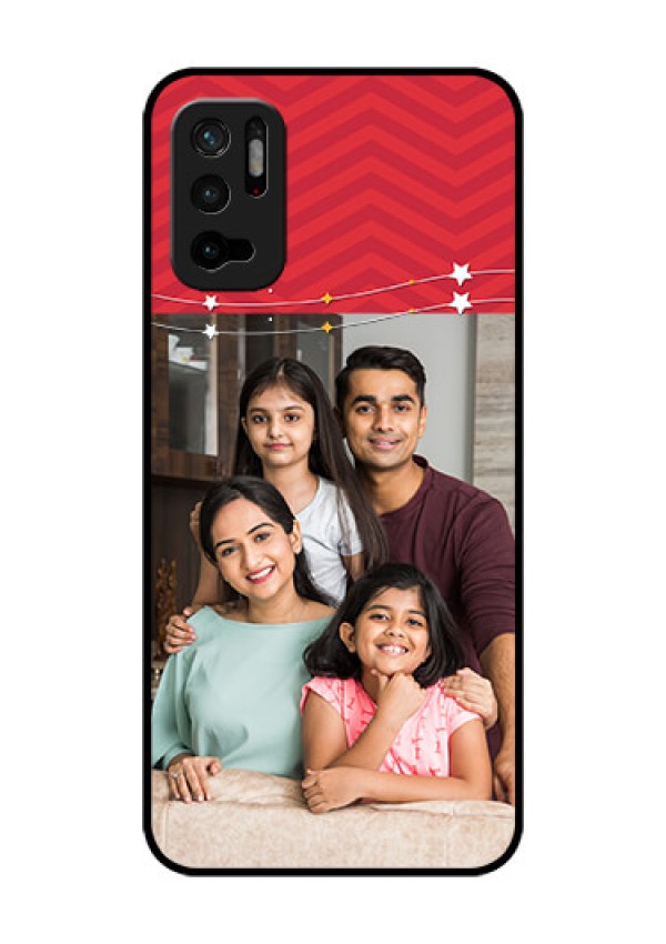 Redmi Note 10T 5G Personalized Glass Phone Case - Happy Family Design