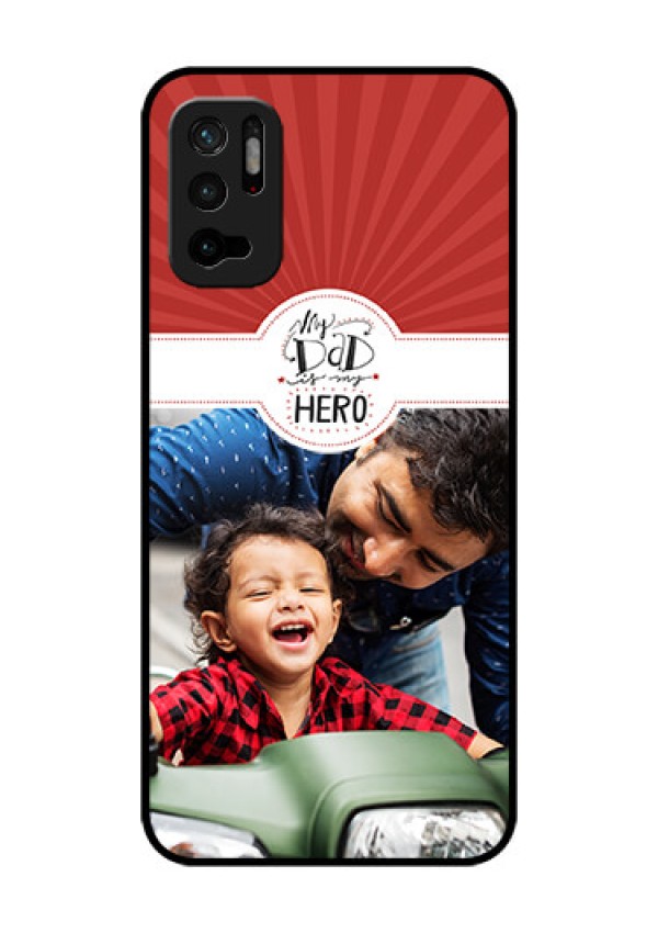 Redmi Note 10T 5G Photo Printing on Glass Case - My Dad Hero Design