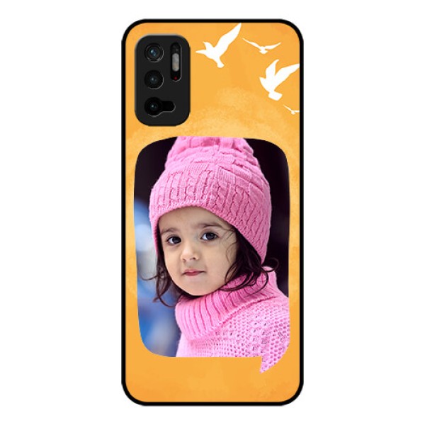 Redmi Note 10T 5G Personalized Glass Phone Case - Water Color Design with Bird Icons Redmi Note 10T 5G Personalized Glass Phone Case - Water Color Design with Bird Icons