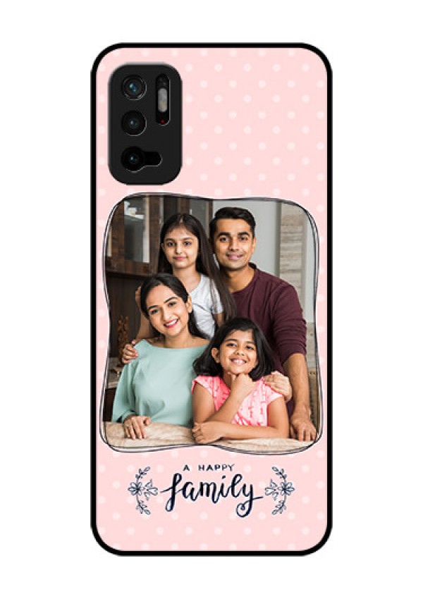 Redmi Note 10T 5G Custom Glass Phone Case - Family with Dots Design