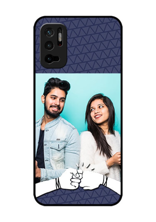 Redmi Note 10T 5G Photo Printing on Glass Case - with Best Friends Design 