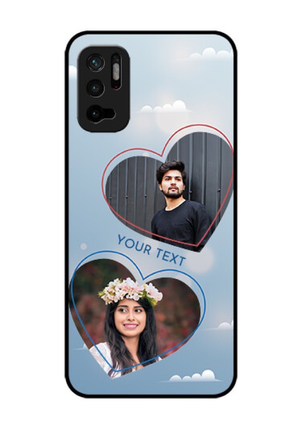Redmi Note 10T 5G Custom Glass Mobile Case - Blue Color Couple Design 