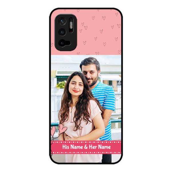 Redmi Note 10T 5G Personalized Glass Phone Case - Love Design Peach Color Redmi Note 10T 5G Personalized Glass Phone Case - Love Design Peach Color