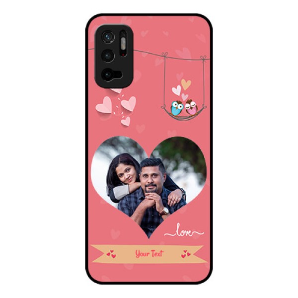 Redmi Note 10T 5G Personalized Glass Phone Case - Peach Color Love Design Redmi Note 10T 5G Personalized Glass Phone Case - Peach Color Love Design