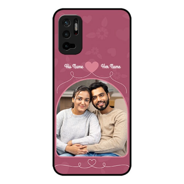 Redmi Note 10T 5G Photo Printing on Glass Case - Love Floral Design
