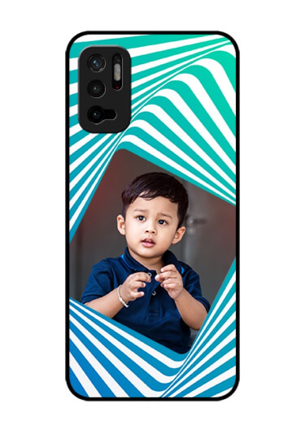 Redmi Note 10T 5G Personalized Glass Phone Case - Abstract Spiral Design