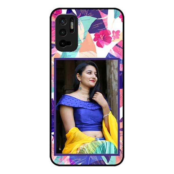 Redmi Note 10T 5G Custom Glass Mobile Case - Abstract Floral Design