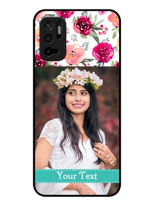Custom Redmi Note 10T 5G Custom Glass Phone Case - Watercolor Floral Design