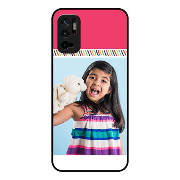 Redmi Note 10T 5G Personalized Glass Phone Case - Line art design