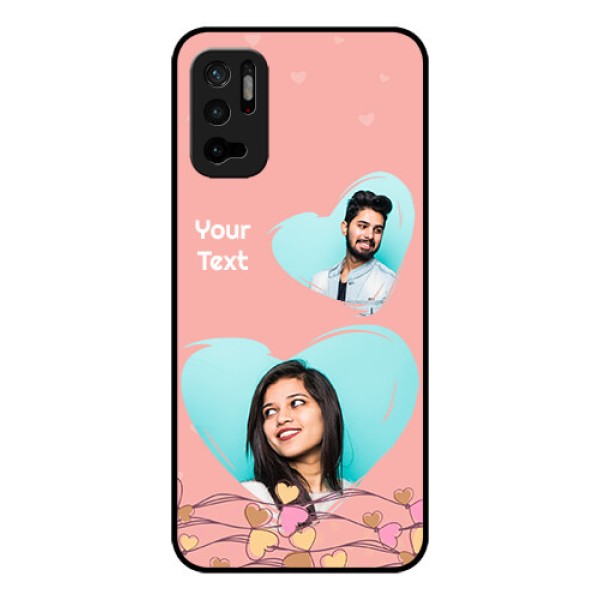 Redmi Note 10T 5G Custom Glass Mobile Case - Love Doodle Design