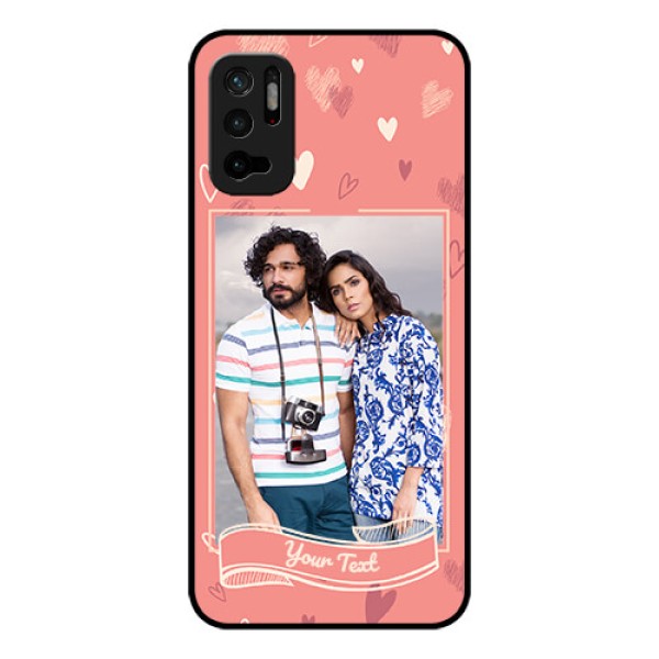 Redmi Note 10T 5G Custom Glass Phone Case - Love doodle art Design