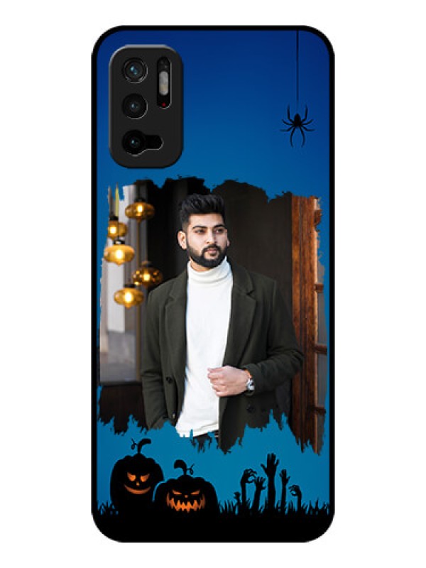 Custom Redmi Note 10T 5G Photo Printing on Glass Case - with pro Halloween design 