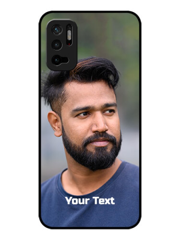 Custom Redmi Note 10T 5G Glass Mobile Cover: Photo with Text
