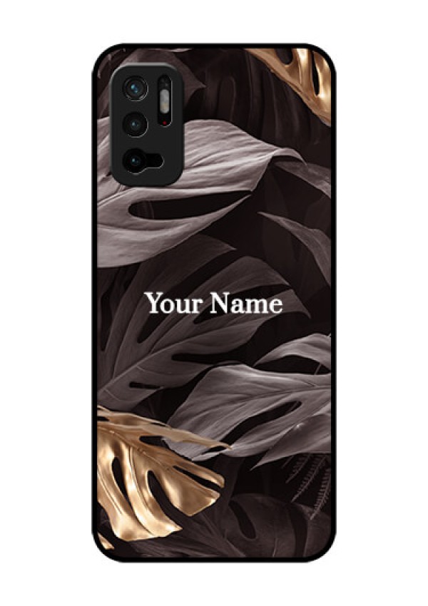 Xiaomi Redmi Note 10T 5G Personalised Glass Phone Case - Wild Leaves digital paint Design