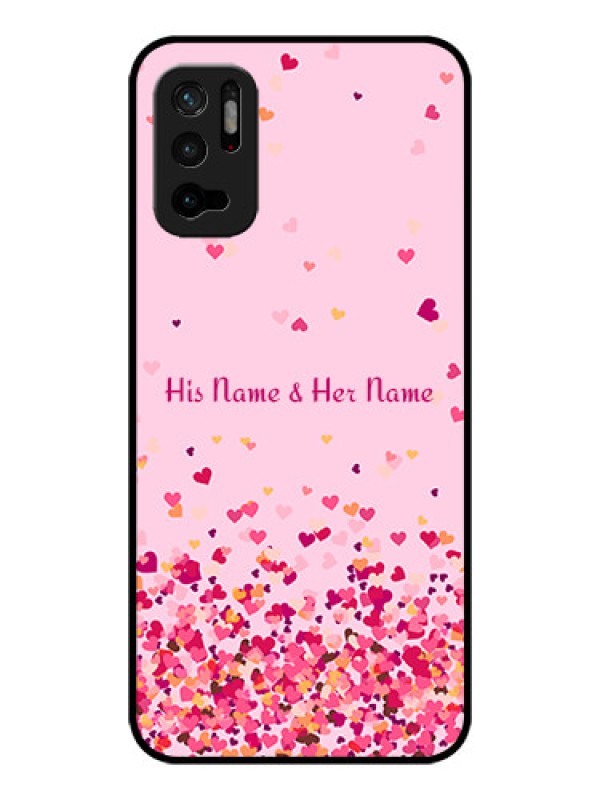 Custom Xiaomi Redmi Note 10T 5G Photo Printing on Glass Case - Floating Hearts Design