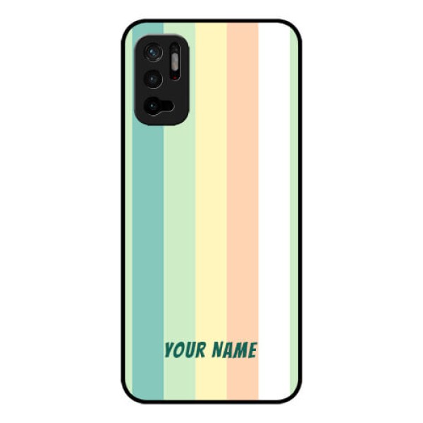Xiaomi Redmi Note 10T 5G Photo Printing on Glass Case - Multi-colour Stripes Design