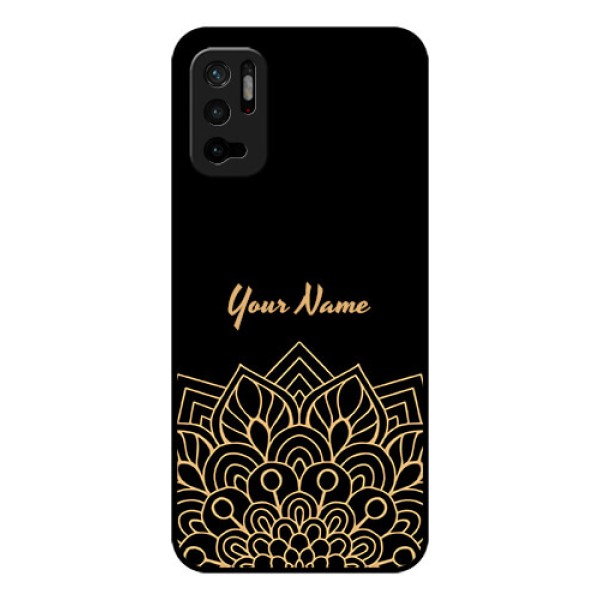 Xiaomi Redmi Note 10T 5G Custom Glass Phone Case - Golden mandala Design
