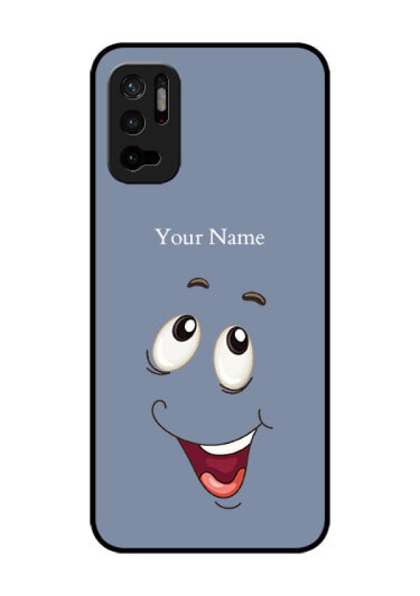 Xiaomi Redmi Note 10T 5G Photo Printing on Glass Case - Laughing Cartoon Face Design