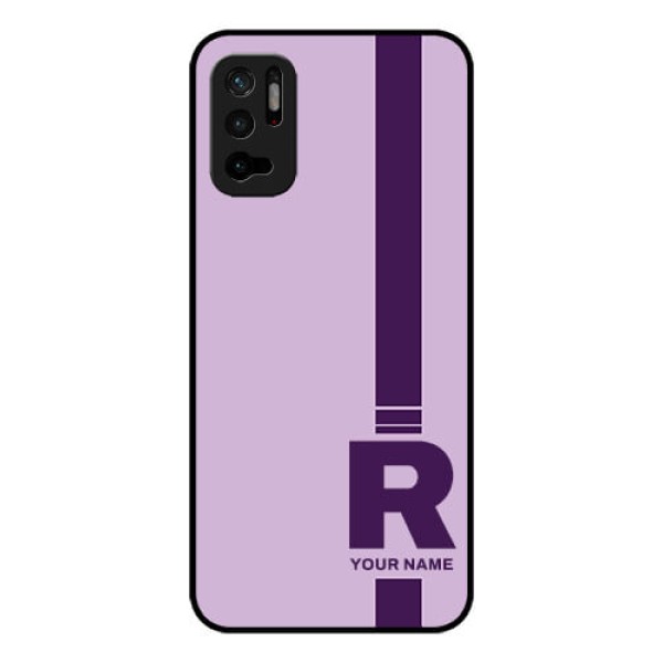 Xiaomi Redmi Note 10T 5G Photo Printing on Glass Case - Simple dual tone stripe with name Design Xiaomi Redmi Note 10T 5G Photo Printing on Glass Case - Simple dual tone stripe with name Design