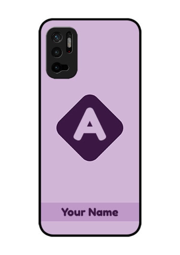 Xiaomi Redmi Note 10T 5G Custom Glass Mobile Case - Custom Letter in curved badge Design
