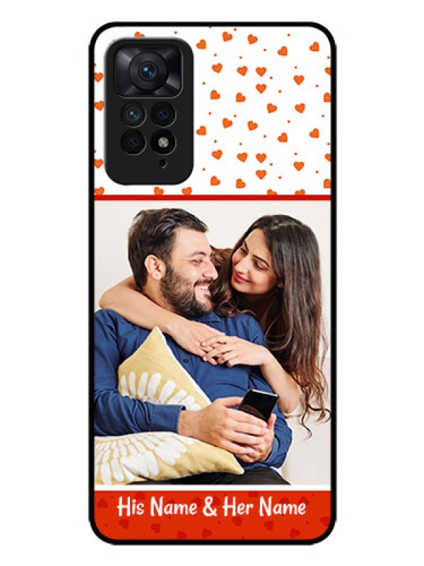 Custom Redmi Note 11 Pro 5G Custom Glass Phone Case - Orange Love Symbol Design
