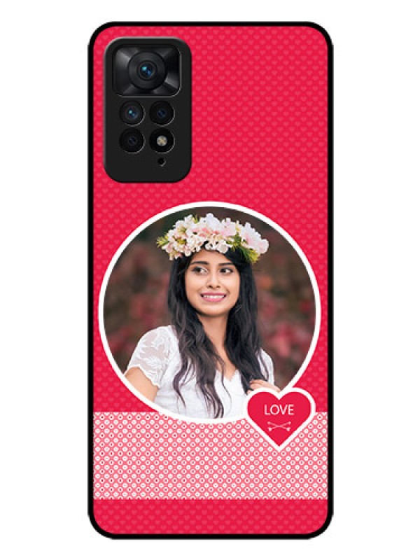 Custom Redmi Note 11 Pro 5G Personalised Glass Phone Case - Pink Pattern Design