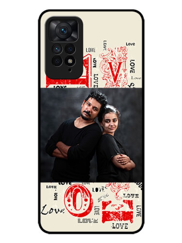 Custom Redmi Note 11 Pro 5G Photo Printing on Glass Case - Trendy Love Design Case