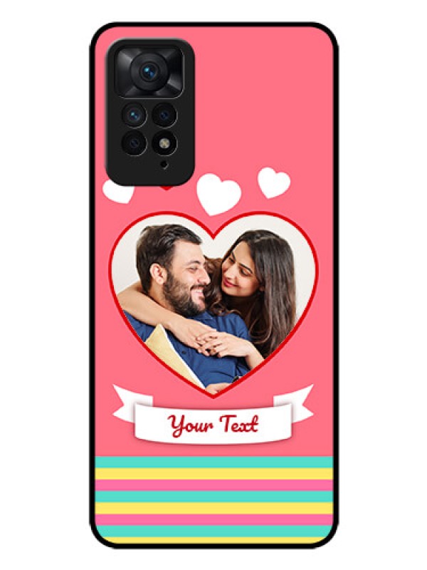 Custom Redmi Note 11 Pro 5G Photo Printing on Glass Case - Love Doodle Design