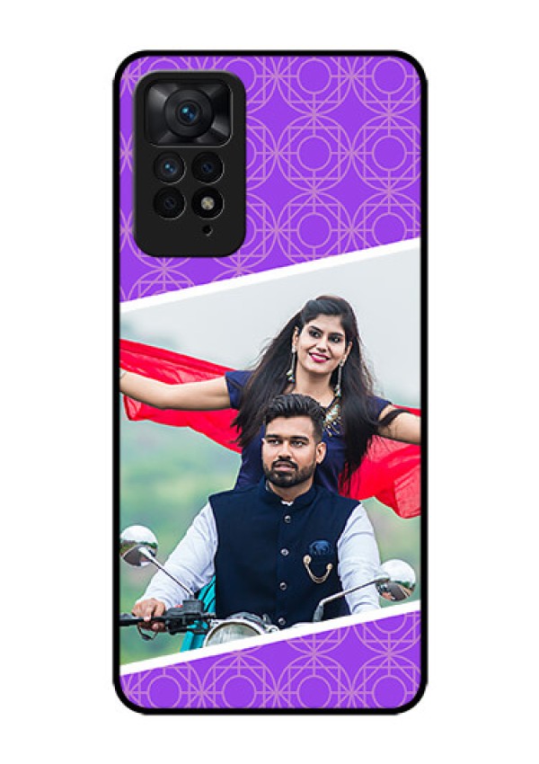 Redmi Note 11 Pro 5G Custom Glass Phone Case - Violet Pattern Design