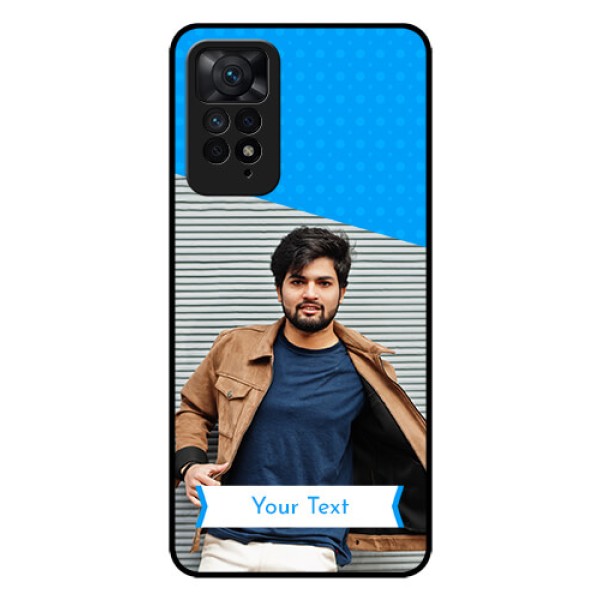 Redmi Note 11 Pro 5G Photo Printing on Glass Case - Simple Blue Color Design Redmi Note 11 Pro 5G Photo Printing on Glass Case - Simple Blue Color Design