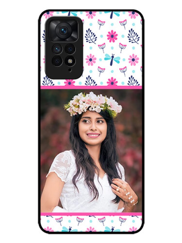 Custom Redmi Note 11 Pro 5G Photo Printing on Glass Case - Colorful Flower Design