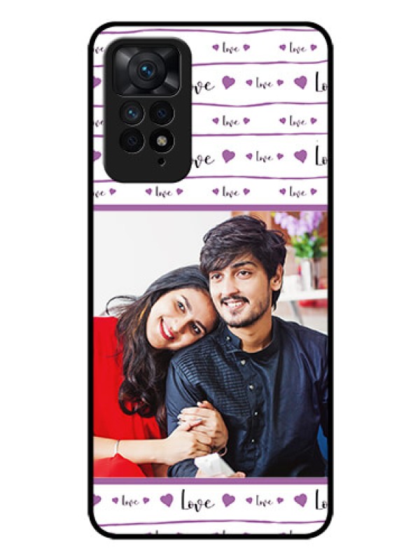 Custom Redmi Note 11 Pro 5G Custom Glass Mobile Case - Couples Heart Design