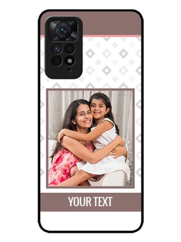 Custom Redmi Note 11 Pro 5G Photo Printing on Glass Case - Simple Diamond Design