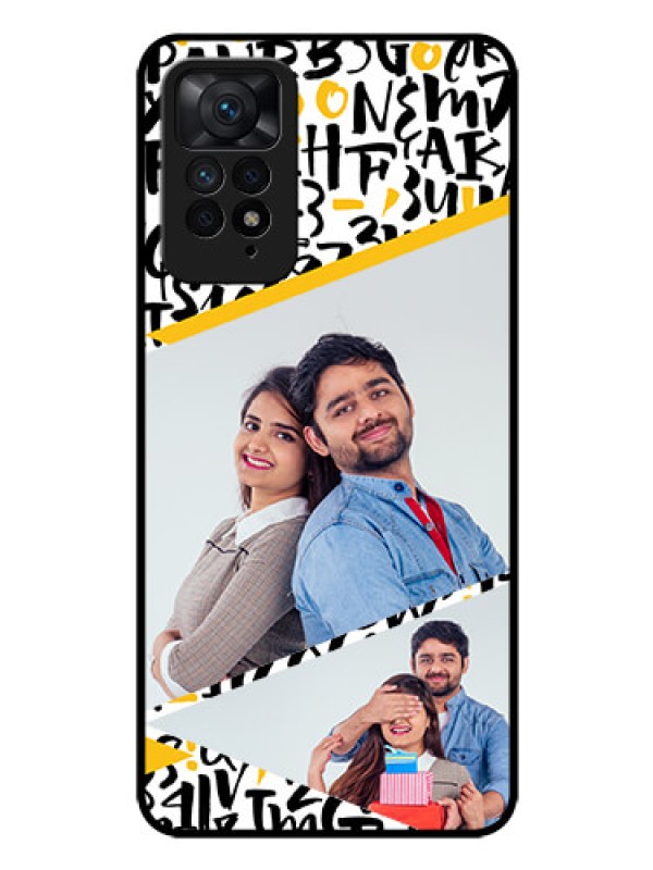 Custom Redmi Note 11 Pro 5G Custom Glass Mobile Case - Letters Pattern Design