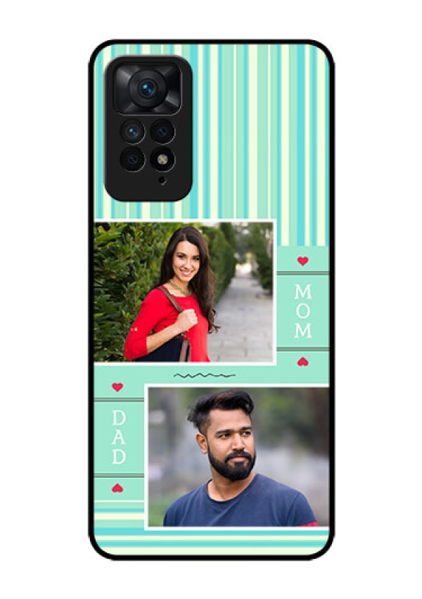 Redmi Note 11 Pro 5G Custom Glass Phone Case - Mom & Dad Pic Design