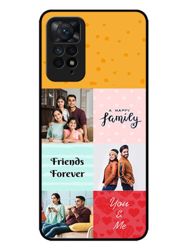 Custom Redmi Note 11 Pro 5G Personalized Glass Phone Case - Images with Quotes Design