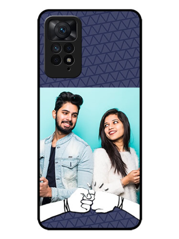 Custom Redmi Note 11 Pro 5G Photo Printing on Glass Case - with Best Friends Design